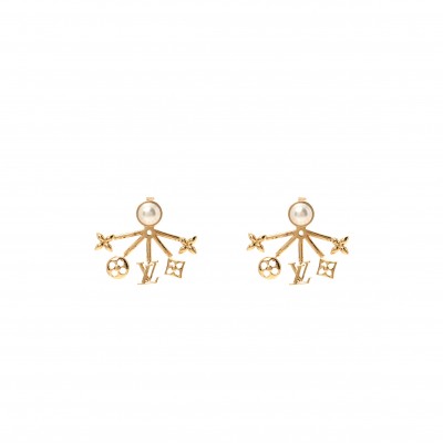 LOUIS VUITTON METAL CRUISER EARRINGS GOLD M00601